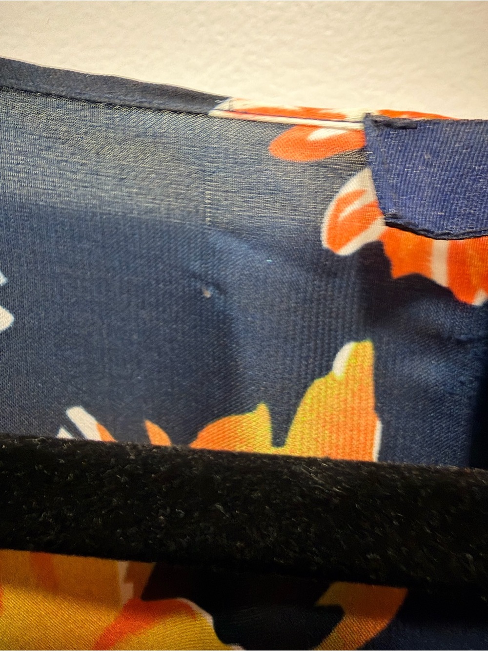 Chaps Navy Floral Drawstring Tunic - Picture 5 of 6